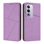 For OPPO A3 Japanese Strong Magnetic Frosted Flip Leather Phone Case(Light Purple)