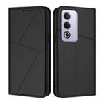For OPPO A3 Japanese Strong Magnetic Frosted Flip Leather Phone Case(Black)