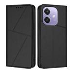 For OPPO A3x 5G Global Strong Magnetic Frosted Flip Leather Phone Case(Black)