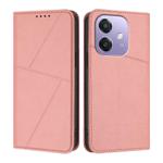 For OPPO A3x 5G Global Strong Magnetic Frosted Flip Leather Phone Case(Pink)