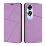 For OPPO A60 4G Strong Magnetic Frosted Flip Leather Phone Case(Light Purple)