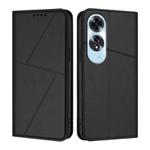 For OPPO A60 4G Strong Magnetic Frosted Flip Leather Phone Case(Black)