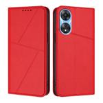 For OPPO A58 4G Strong Magnetic Frosted Flip Leather Phone Case(Red)