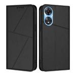 For OPPO A58 4G Strong Magnetic Frosted Flip Leather Phone Case(Black)