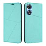 For OPPO A58 4G Strong Magnetic Frosted Flip Leather Phone Case(Light Blue)