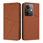 For OPPO K11 Strong Magnetic Frosted Flip Leather Phone Case(Coffee Color)