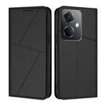 For OPPO K11 Strong Magnetic Frosted Flip Leather Phone Case(Black)