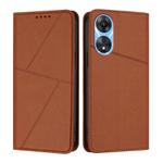 For OPPO A78 4G Strong Magnetic Frosted Flip Leather Phone Case(Coffee Color)