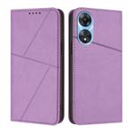 For OPPO A78 4G Strong Magnetic Frosted Flip Leather Phone Case(Light Purple)