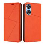 For OPPO A78 4G Strong Magnetic Frosted Flip Leather Phone Case(Orange)