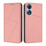 For OPPO A78 4G Strong Magnetic Frosted Flip Leather Phone Case(Pink)