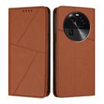 For OPPO Find X6 Strong Magnetic Frosted Flip Leather Phone Case(Coffee Color)