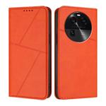 For OPPO Find X6 Strong Magnetic Frosted Flip Leather Phone Case(Orange)