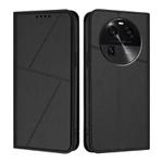 For OPPO Find X6 Strong Magnetic Frosted Flip Leather Phone Case(Black)