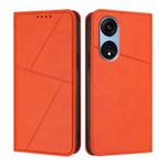 For OPPO A1 Pro Strong Magnetic Frosted Flip Leather Phone Case(Orange)