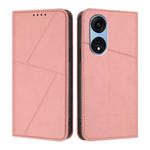 For OPPO A1 Pro Strong Magnetic Frosted Flip Leather Phone Case(Pink)