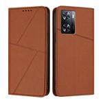 For OPPO A57 4G Strong Magnetic Frosted Flip Leather Phone Case(Coffee Color)