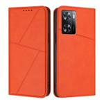 For OPPO A57 4G Strong Magnetic Frosted Flip Leather Phone Case(Orange)