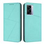 For OPPO A57 5G Strong Magnetic Frosted Flip Leather Phone Case(Light Blue)