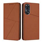 For OPPO Reno8 T 4G Strong Magnetic Frosted Flip Leather Phone Case(Coffee Color)