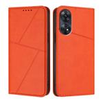 For OPPO Reno8 T 4G Strong Magnetic Frosted Flip Leather Phone Case(Orange)