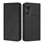For OPPO Reno8 T 4G Strong Magnetic Frosted Flip Leather Phone Case(Black)