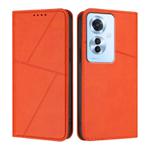 For OPPO Reno11 F Strong Magnetic Frosted Flip Leather Phone Case(Orange)
