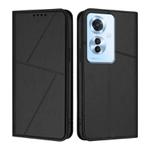 For OPPO Reno11 F Strong Magnetic Frosted Flip Leather Phone Case(Black)