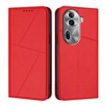 For OPPO Reno11 Pro Strong Magnetic Frosted Flip Leather Phone Case(Red)