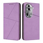 For OPPO Reno11 Pro Strong Magnetic Frosted Flip Leather Phone Case(Light Purple)