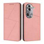 For OPPO Reno11 Pro Strong Magnetic Frosted Flip Leather Phone Case(Pink)