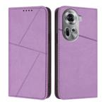 For OPPO Reno11 Global Strong Magnetic Frosted Flip Leather Phone Case(Light Purple)