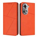 For OPPO Reno11 Global Strong Magnetic Frosted Flip Leather Phone Case(Orange)