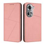 For OPPO Reno11 Global Strong Magnetic Frosted Flip Leather Phone Case(Pink)