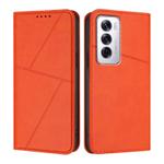 For OPPO Reno12 Strong Magnetic Frosted Flip Leather Phone Case(Orange)