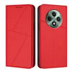For OPPO Reno12 F 5G / 4G Strong Magnetic Frosted Flip Leather Phone Case(Red)