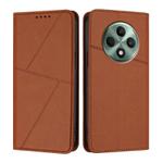 For OPPO Reno12 F 5G / 4G Strong Magnetic Frosted Flip Leather Phone Case(Coffee Color)