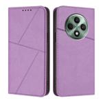 For OPPO Reno12 F 5G / 4G Strong Magnetic Frosted Flip Leather Phone Case(Light Purple)