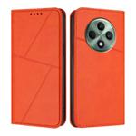 For OPPO Reno12 F 5G / 4G Strong Magnetic Frosted Flip Leather Phone Case(Orange)