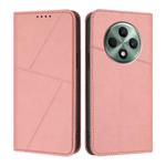 For OPPO Reno12 F 5G / 4G Strong Magnetic Frosted Flip Leather Phone Case(Pink)