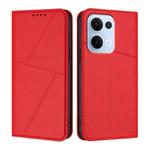 For OPPO Reno13 Global Strong Magnetic Frosted Flip Leather Phone Case(Red)