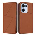 For OPPO Reno13 Global Strong Magnetic Frosted Flip Leather Phone Case(Coffee Color)