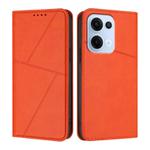 For OPPO Reno13 Global Strong Magnetic Frosted Flip Leather Phone Case(Orange)