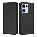 For OPPO Reno13 Global Strong Magnetic Frosted Flip Leather Phone Case(Black)