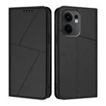 For OPPO Reno13 F 5G / 4G Strong Magnetic Frosted Flip Leather Phone Case(Black)