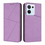 For OPPO Reno8 5G Strong Magnetic Frosted Flip Leather Phone Case(Light Purple)