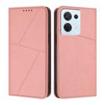 For OPPO Reno8 5G Strong Magnetic Frosted Flip Leather Phone Case(Pink)