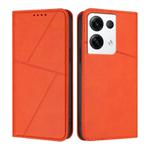 For OPPO Reno8 Pro+ Strong Magnetic Frosted Flip Leather Phone Case(Orange)