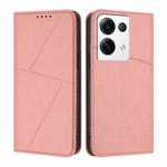 For OPPO Reno8 Pro+ Strong Magnetic Frosted Flip Leather Phone Case(Pink)