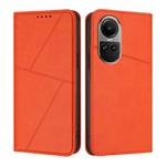 For OPPO Reno10 5G Global Strong Magnetic Frosted Flip Leather Phone Case(Orange)